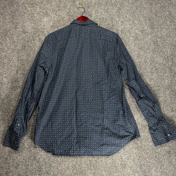 Banana Republic Shirt Mens Large Camden Fit Blue Cotton Custom Wash Button Up - Picture 8 of 10